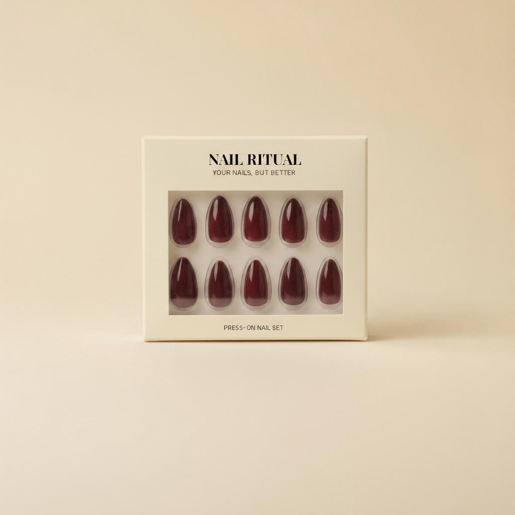 Wine Red Press-On Nails | Almond
